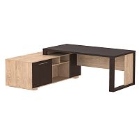 Стол руководителя с тумбой ACT 2118(L) Дуб Девон/Венге Магия 2100х1800х750 ALTO