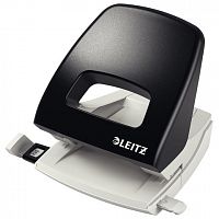 Дырокол LEITZ "NeXXt", металлический, средний, на 25 листов, черный, 50050095